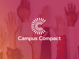 Campus Compact logo with raised hands